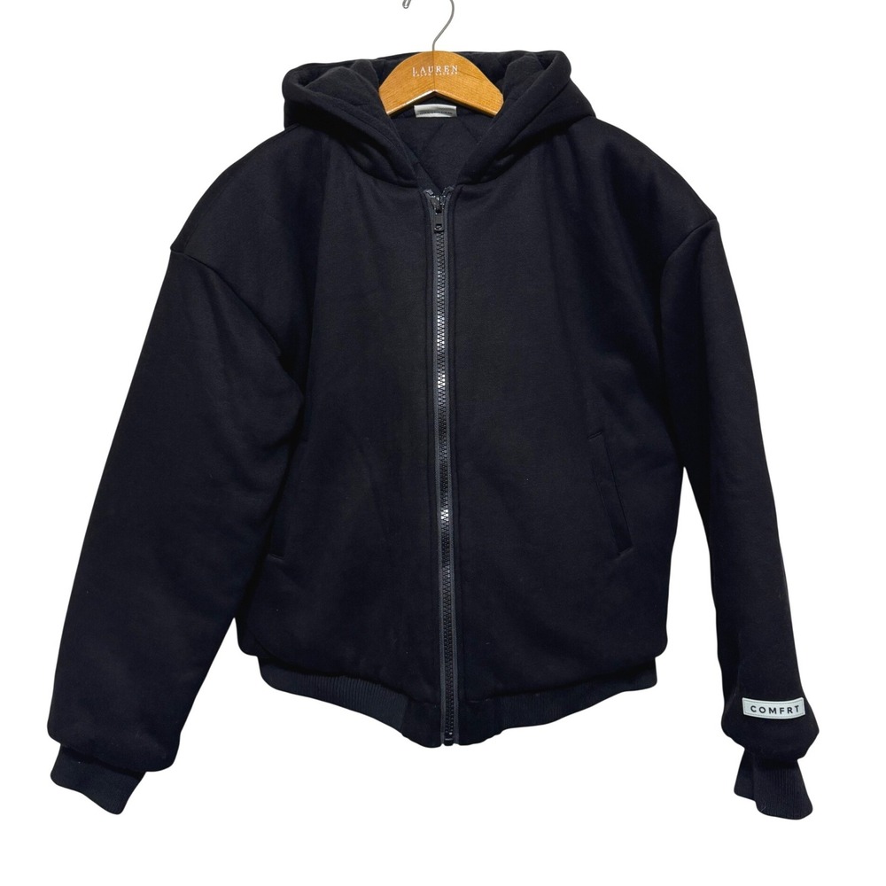Comfrt Heavy Weighted Quilt Lined Hoodie Black Unisex XL